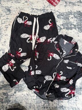 Victoria's Secret Black Swan Sleep Set (pants and button down)